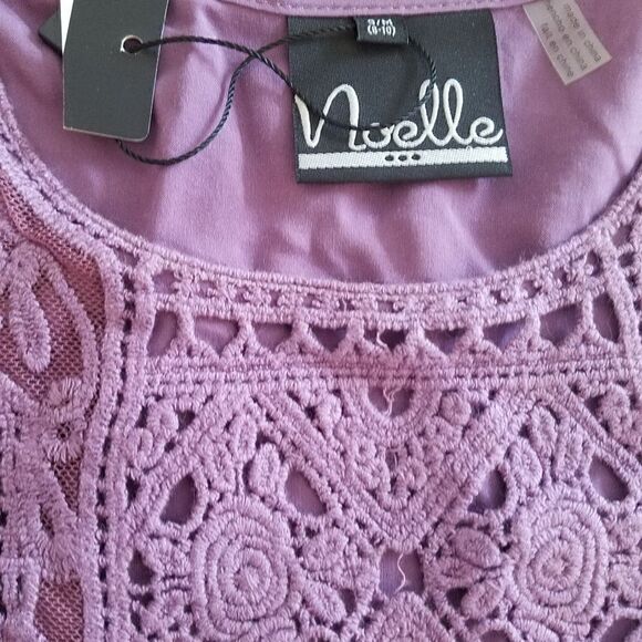 NWT Noelle S/M lavender blouse. Lace embellishments on the front - Picture 3 of 4